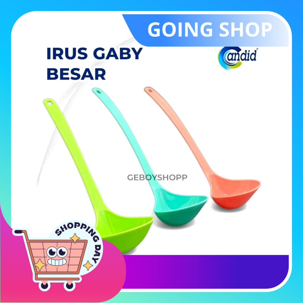 [ GS ] [PAKET 6PCS] Candid Centong Sayur GABY BESAR Plastik Murni/ Sendok Sup Plastik Foodgrade PP5