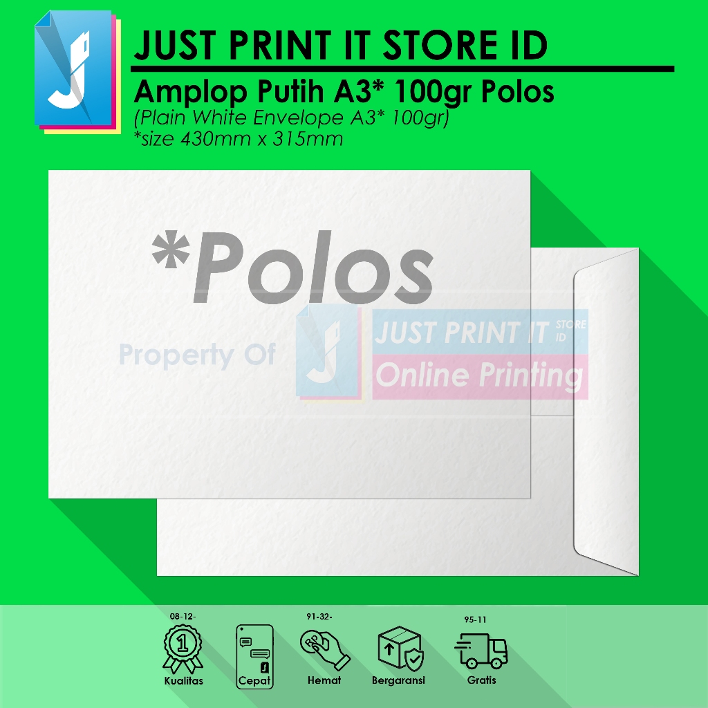 

Amplop Putih A3 100gr Polos