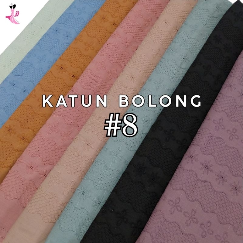 [8LA] katun bolong polos meteran / katbol polos / katbol / katun bolong / katun bordir bolong / kain