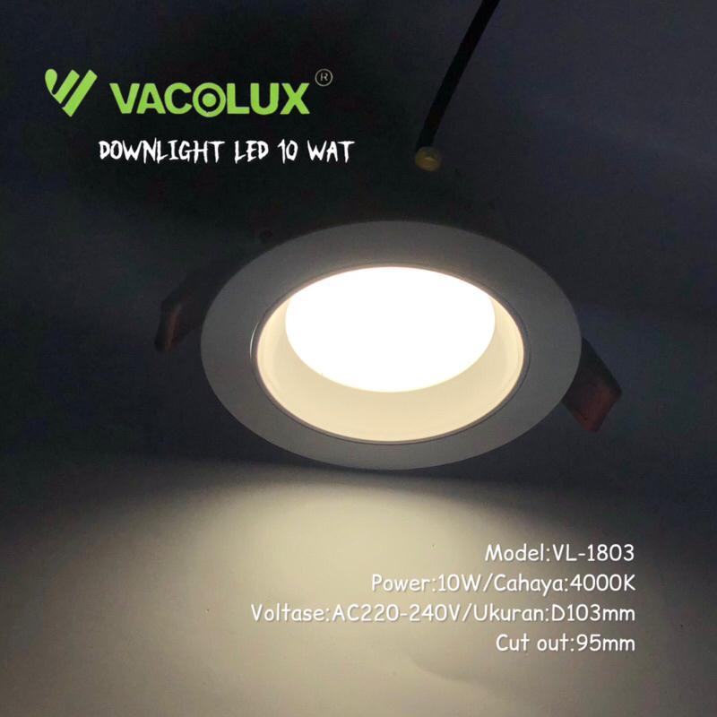 Lampu Downlight Led 10 Watt 4000K/Vacolux Downlight Led inbow