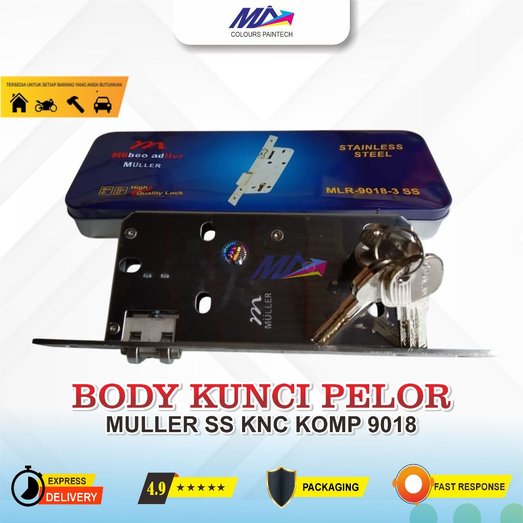 BODY KUNCI PINTU PELOR MULLER SS KNC KOMP 9018 (FULL STAINSLESS)