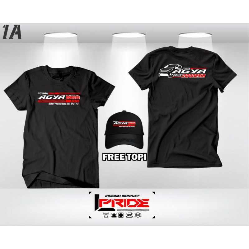 KAOS PRINT TOYOTA AGYA FREE TOPI||BAJU TOYOTA AGYA GRATIS TOPI