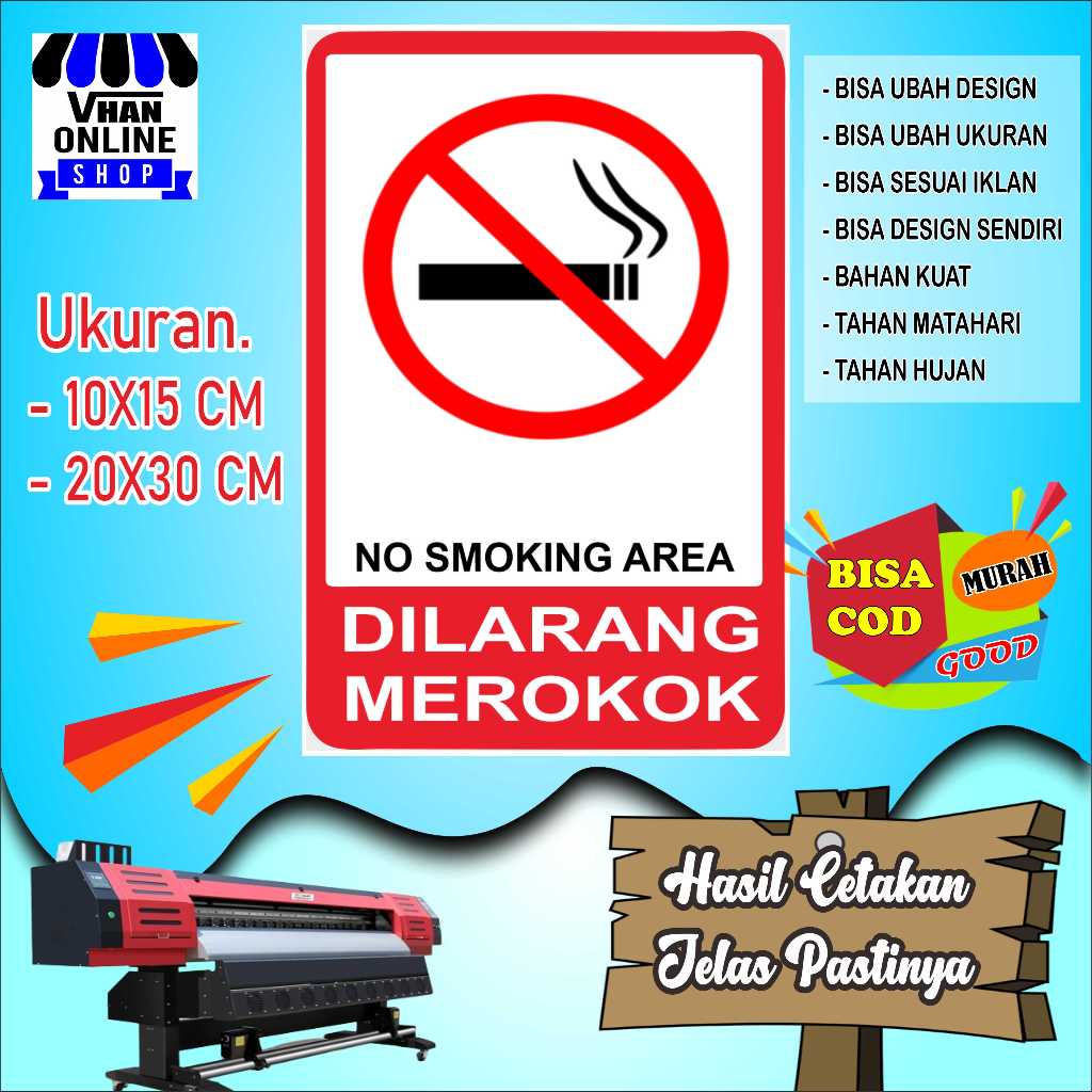 

Cetak Sticker Dilarang Merokok Design Keren Merah