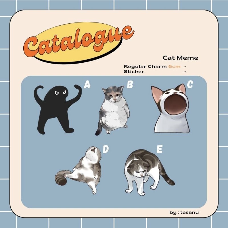 Gantungan kunci kucing, sticker kucing meme