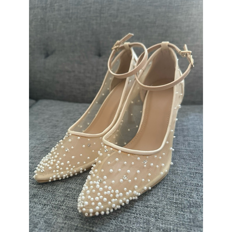 Preloved Wedding Shoes Elegant / Sepatu Heels Broken White 37