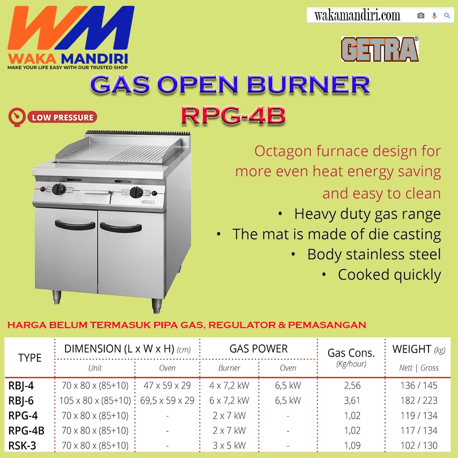 RPG-4B GAS OPEN BURNER "GETRA"