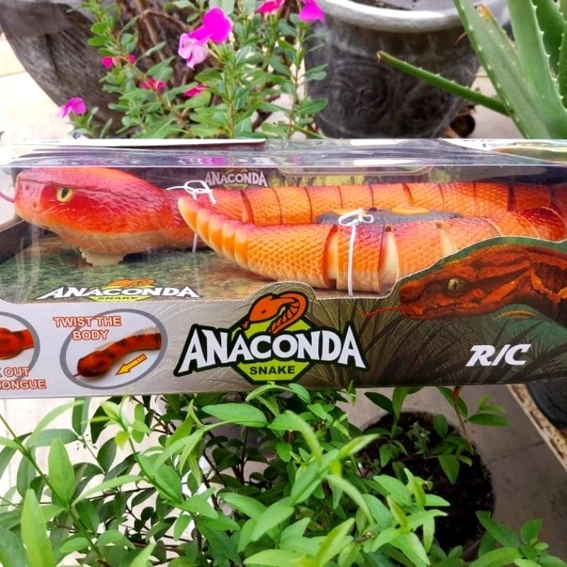 Mainan ular anaconda remote pakai baterai murah cocok buat kado