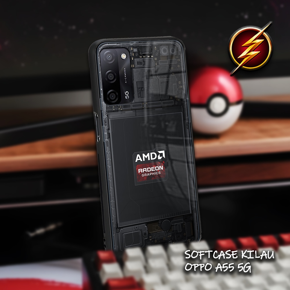 AM47 Softcase Kilau OPPO A55 | Casing Silicon Mika | Kesing Oppo A55 Machine Mesin HP | Case Oppo Ke