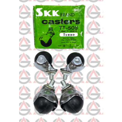 Roda Caster Bulat karet model Baut Hitam 2'' / Roda Etalase Trolley SKK TT-50B Harga 1 Kotak Isi 4
