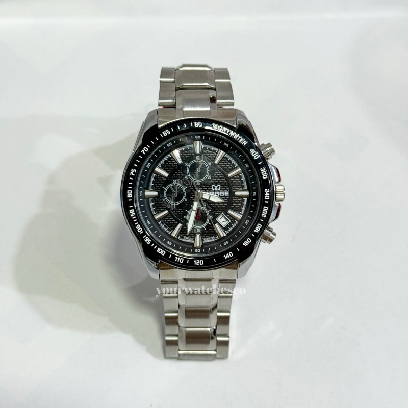 Jam Tangan Mirage Pria 8305 M Silver Black  /Jam Tangan Pria Chrono Sporty / Jam Tangan Pria Sporty 