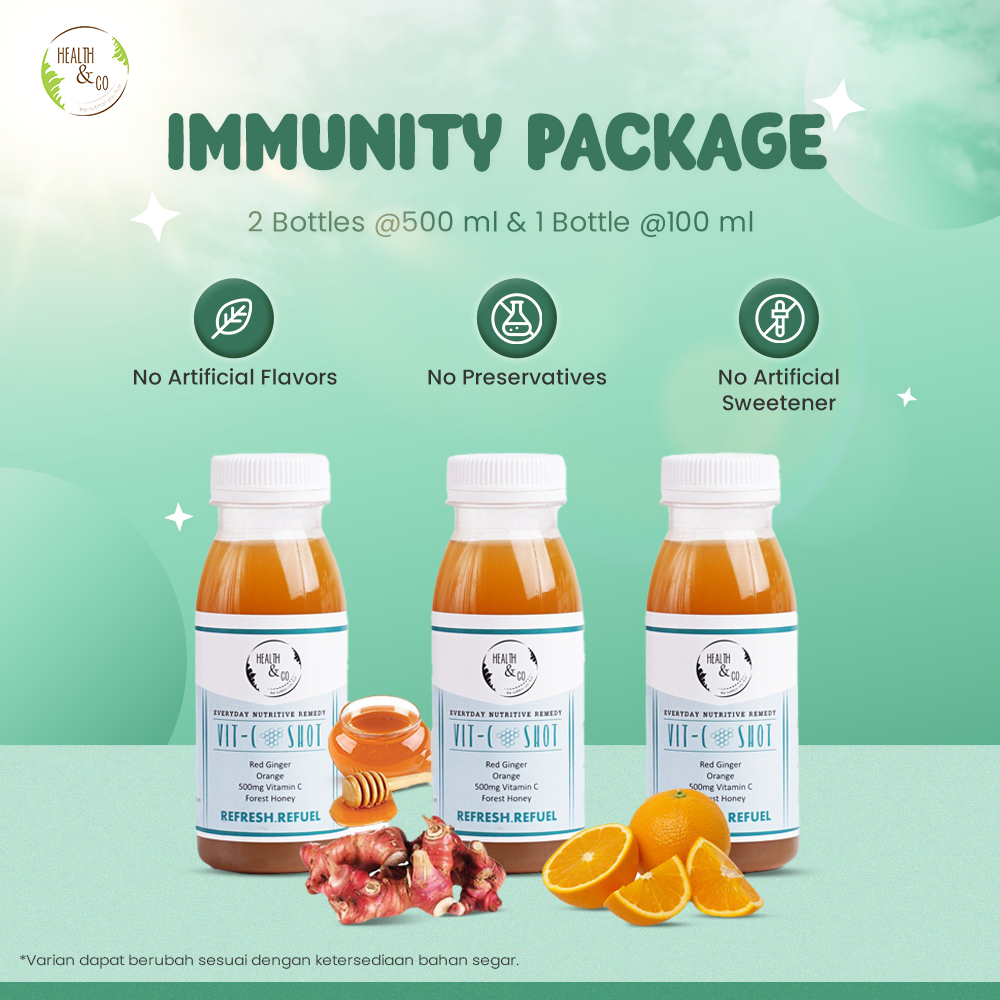 

Health & Co - Immunity Package - Minuman Sehat - 2 Bottles @500ML & 1 Bottles @100ML