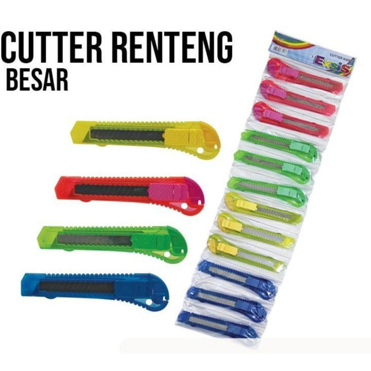 

[ 1 RENTENG ] Cutter / Kater Renteng Murah BESAR isi 12 Pcs