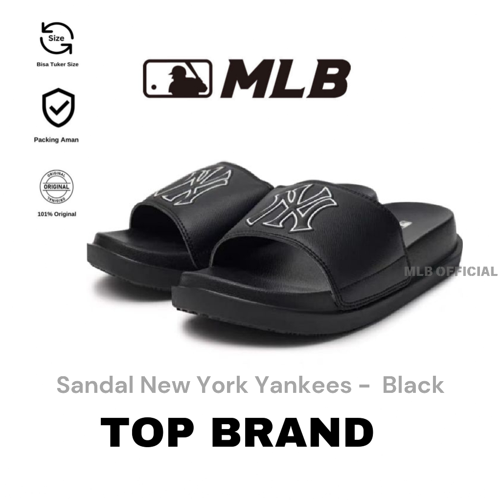 MLB Slide Sandal NY Yankees Black Original 100%