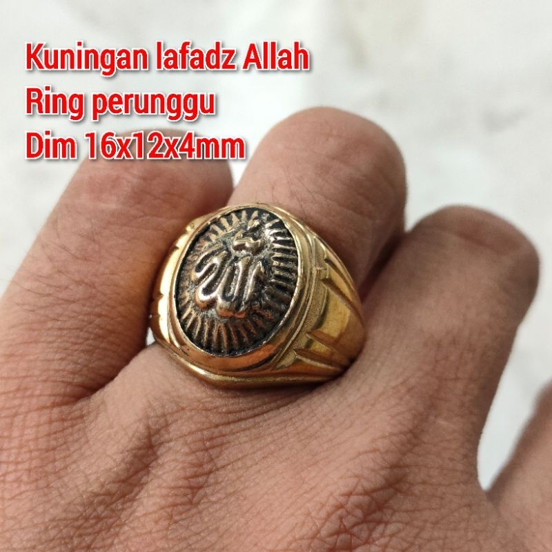 CINCIN PRIA BATU KUNINGAN LAFADZ ALLAH RING PERUNGGU