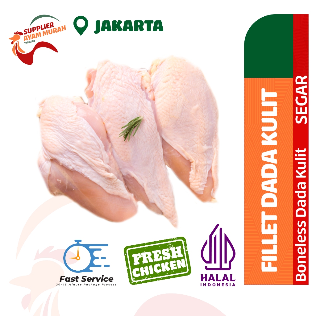 

DAGING FILLET DADA AYAM DENGAN KULIT FRESH /1Kg