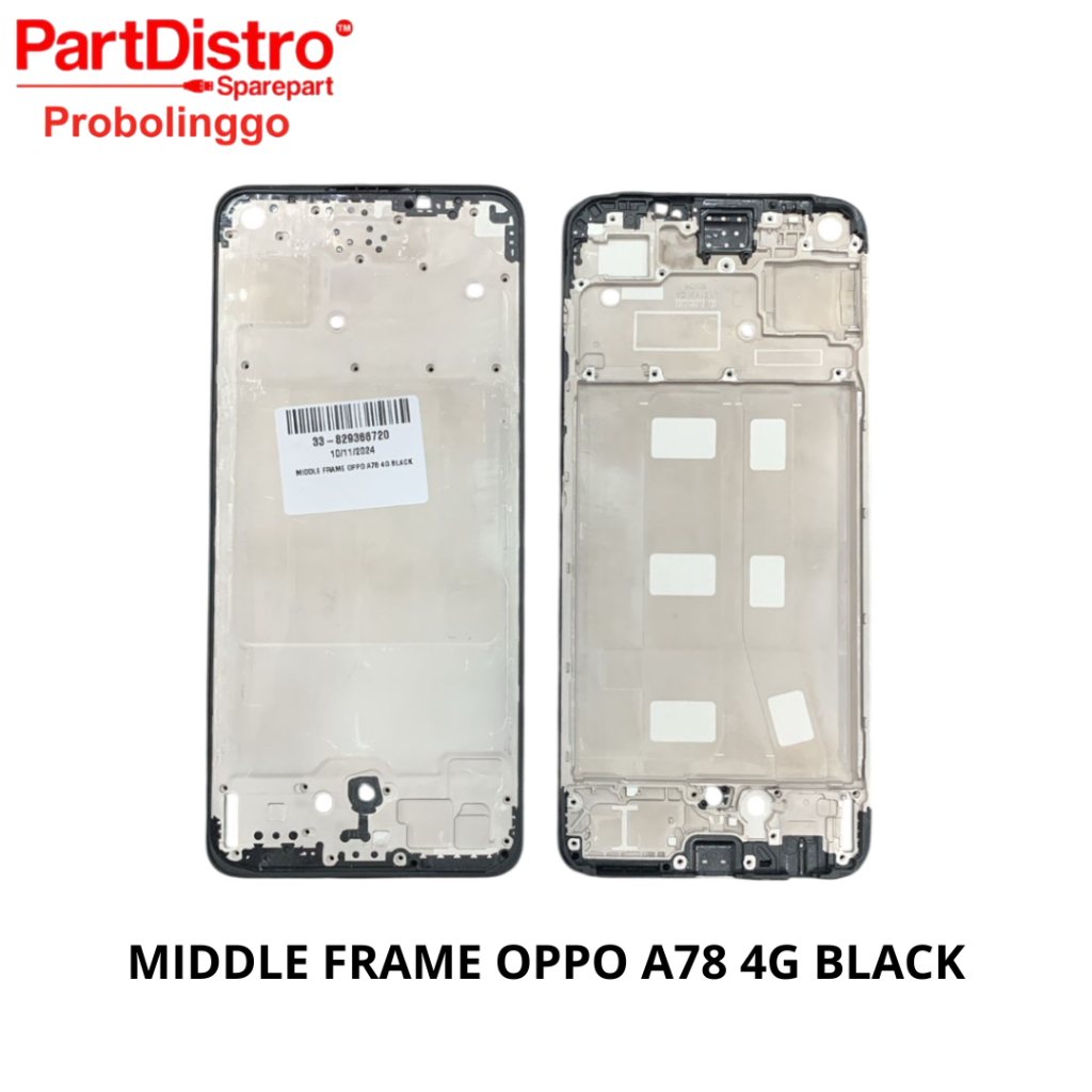 MIDDLE FRAME TATAKAN MESIN TULANGAN OPPO A78 4G BLACK ORI