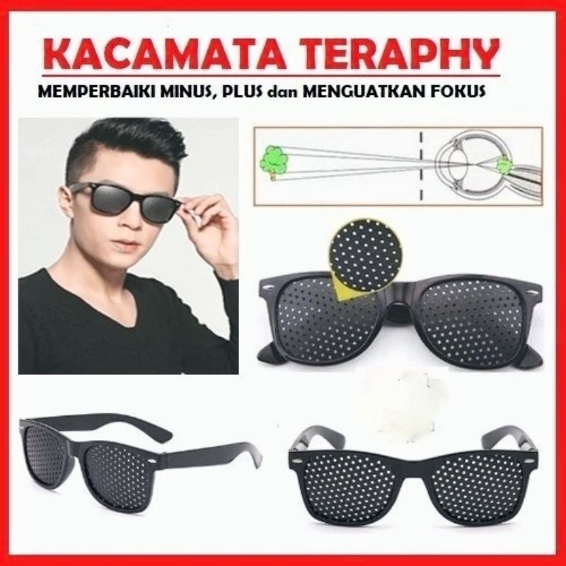 KACAMATA TERAPI MINUS SLINDER PINHOLE GLASSES KESEHATAN ANTI TITIK LUBANG TERMURAH KACAMATA ORIGINAL