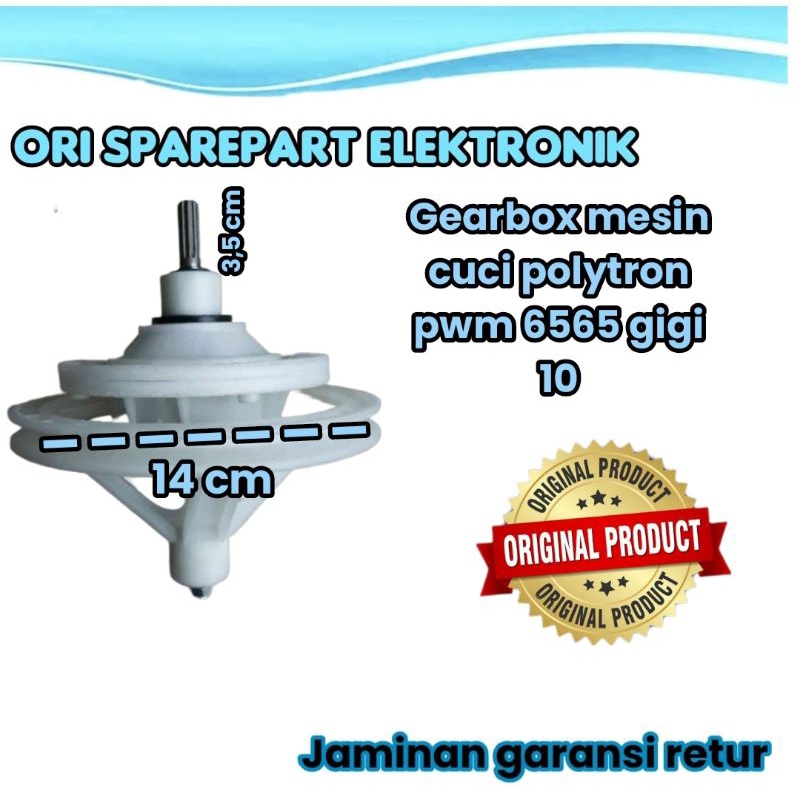 gearbox mesin cuci polytron pwm 6565 gigi 10