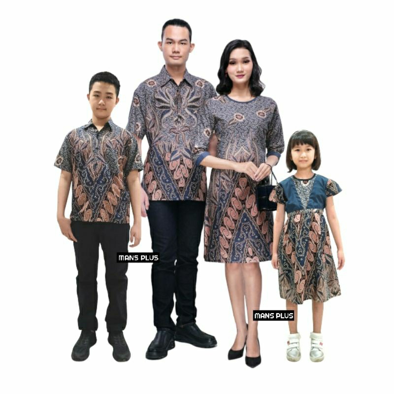 Batik Couple Keluarga Jumbo Modern 4L-5L Sarimbit Family Dress Big Size XXXL Seragam Keluarga ORCP