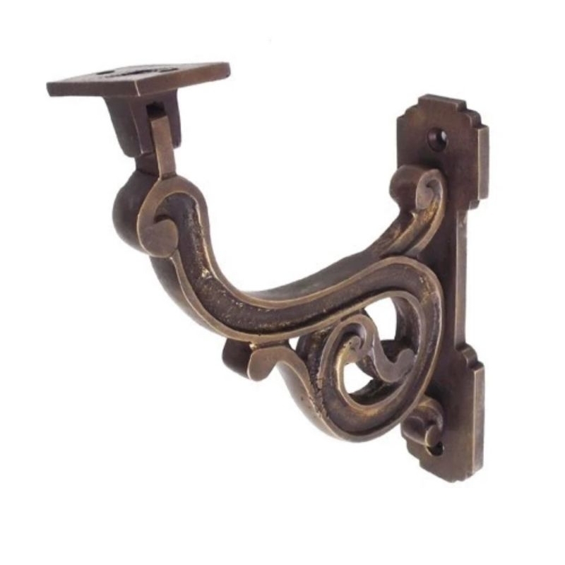 7" Penyangga Rail Tangga Kuningan / Stair Rail Wall Brass Bracket / Pegangan Dinding Rel Tangga