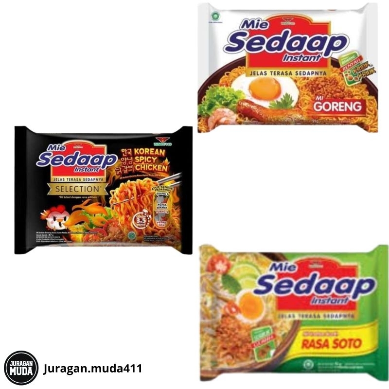

Sedaap Mie Instan Goreng,Soto,Korean Spicy 90gr