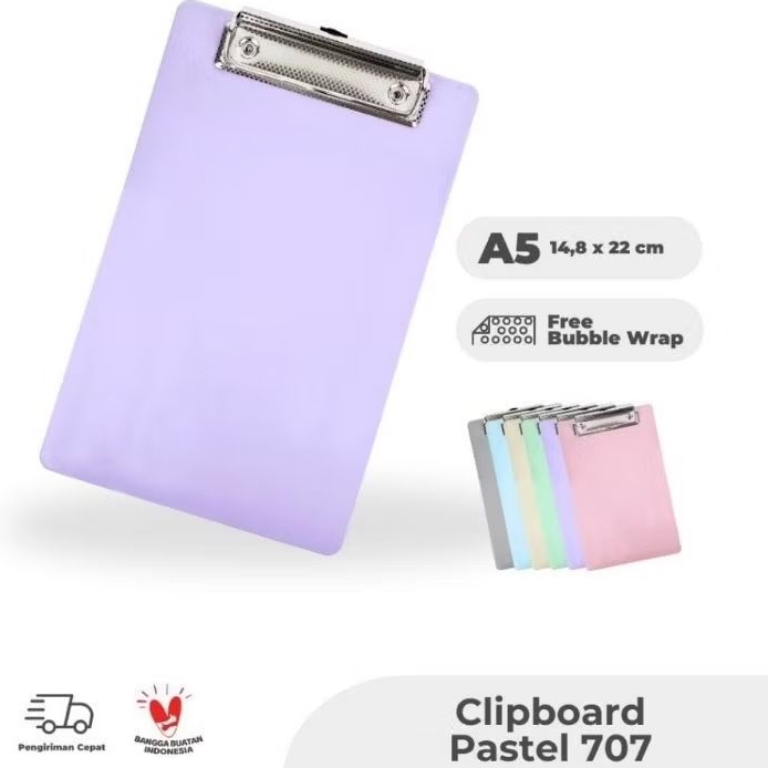 

topla clipboard 707 A5 pastel -papan tulis berjalan ukuran A5 untuk restoran dan cafe