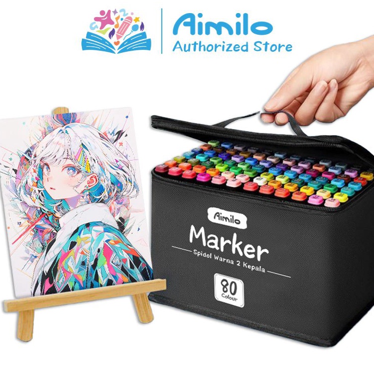 

Kejutan Besar Aimilo Spidol Warna Warni 1 Set Sketch Marker 2 Tip Touch Marker 4868 Warna