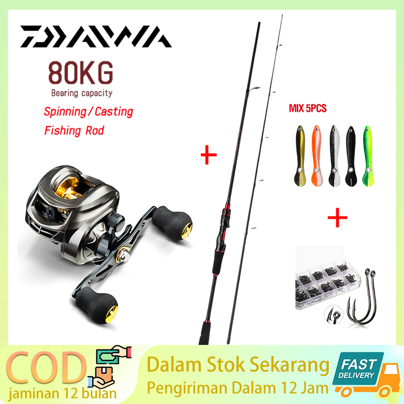 Joran Pancing Full Set Panjang 165CM-270CM  10-30LB  Reel BC 7.2:1  Set Lengkap Joran Carbon DAIWA