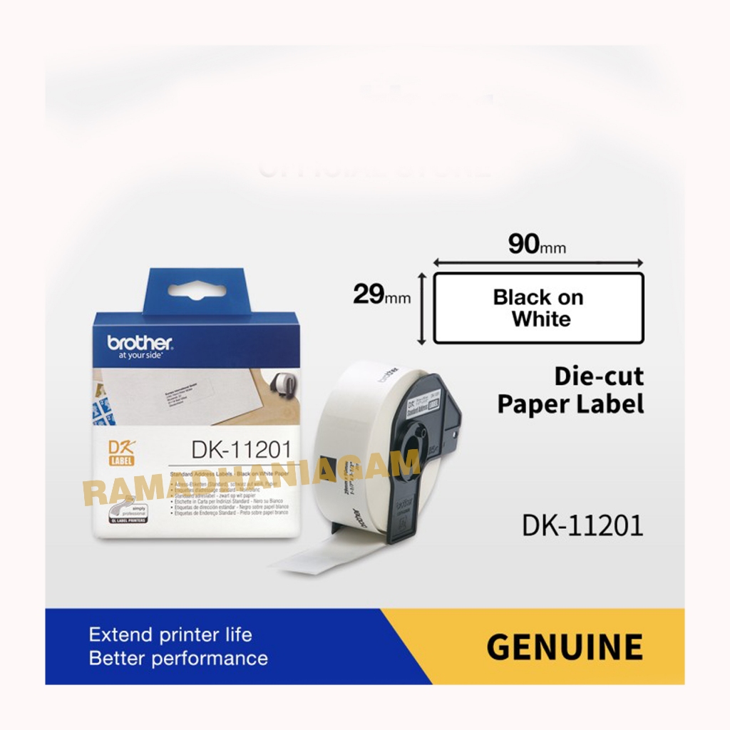 

LABEL COMPATIBLE PAPER BROTHER DK-11201 - 29MM X 90MM - QL-1050 QL-1100QL-500 QL-820NWB