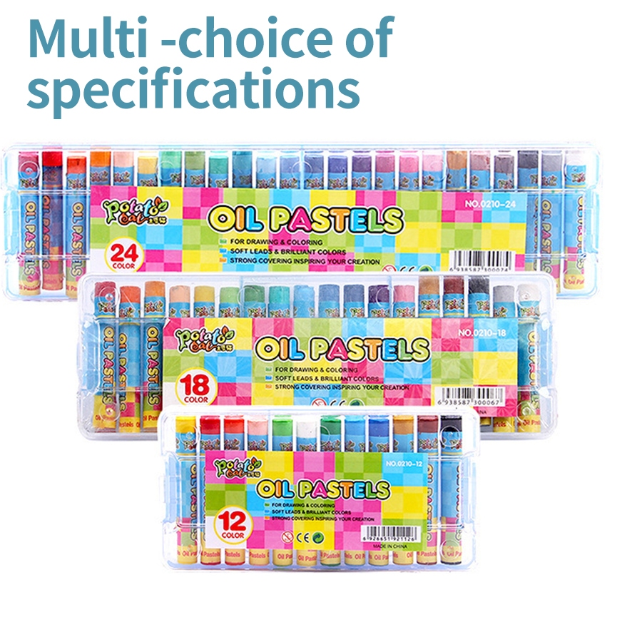 

Pastel minyak, krayon minyak 18/24 Warna cerah,ergonomis, tidak beracun,Pastel minyak dalamkotak