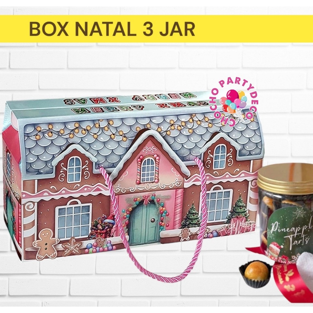 

Box NATAL 3 JAR 15x9x28 CM / Kotak Kue Natal / Box Merry Christmas / Hampers Natal