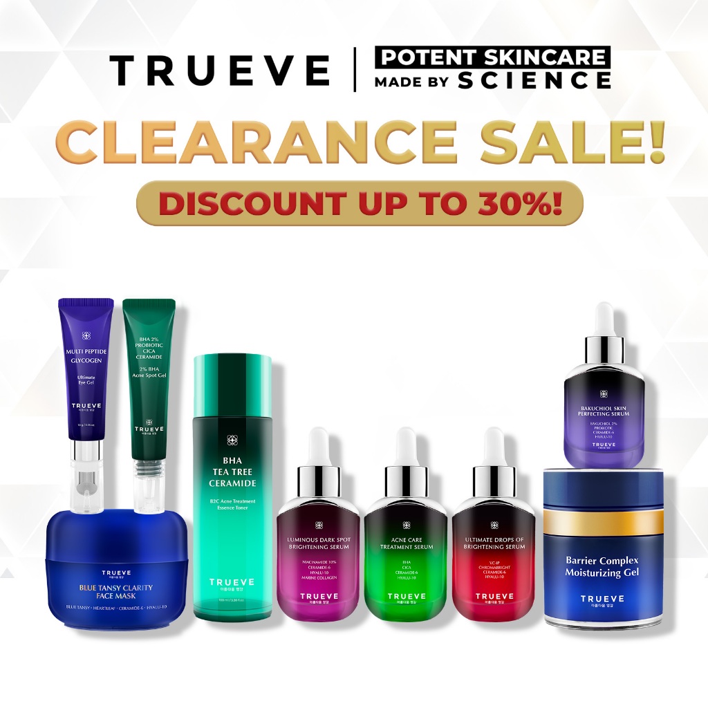 [CLEARANCE SALE - ED 9-12 Bulan] TRUEVE Serum , Moisturizer Gel , Essence Toner , Eye Gel, Acne Spot