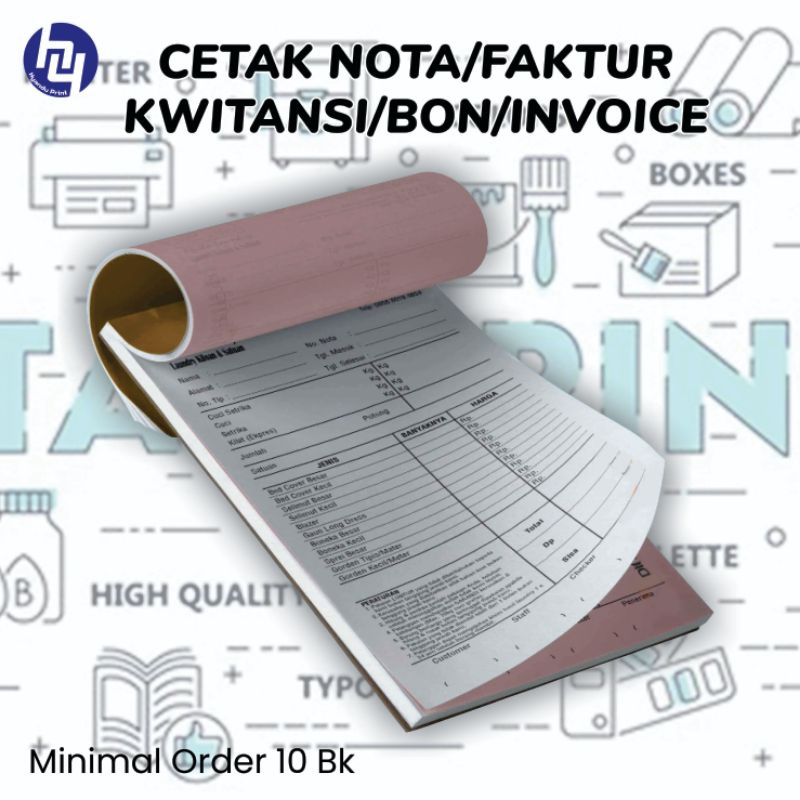 

Cetak Nota/Faktur/Kwitansi/Bon/Invoice kertas NCR