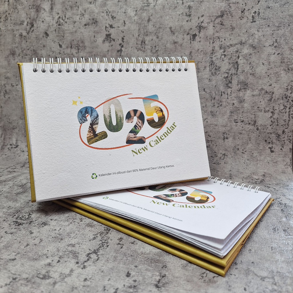 

Pre Order Kalender Duduk 2025 Landscape Dengan kertas Daur Ulang Handmade Ukuran A5 (Mohon Baca Keterangan Sebelum Membeli)
