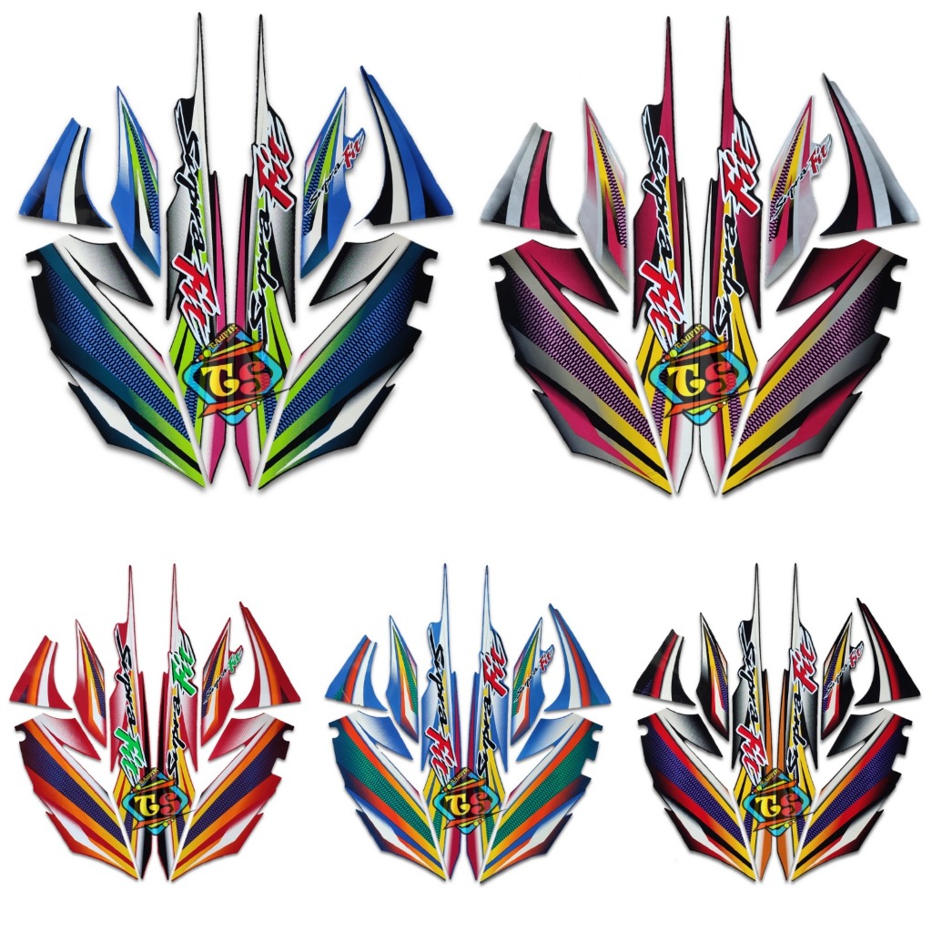 STRIPING LIS BODY MOTOR HONDA SUPRA FIT 2004 SEPASANG STANDAR FULL SET