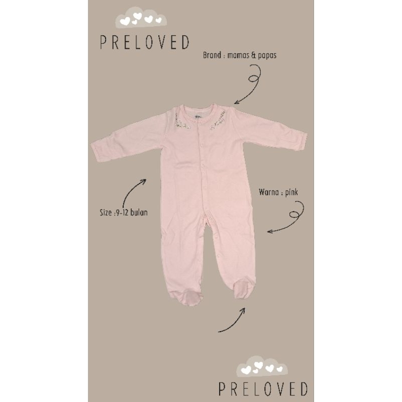 PRELOVED Sleepsuit bayi perempuan 6-12mos