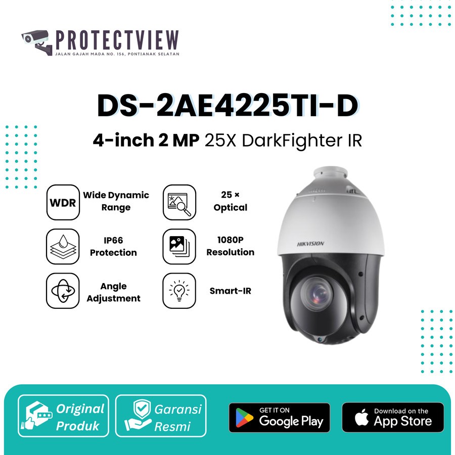 Hikvision DS-2AE4225TI-D 2MP ANALOG PTZ CAMERA 25X ZOOM DarkFighter IR Speed Dome