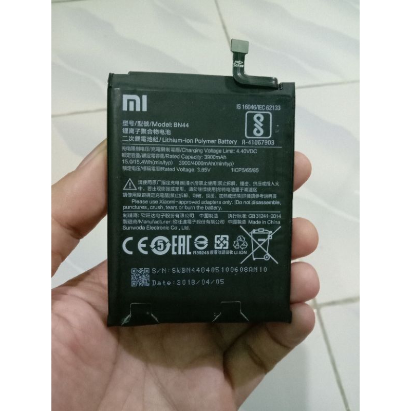 Batre Redmi 5 Plus Original Copotan