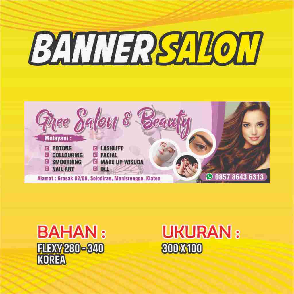 Spanduk Banner Salon/ Banner Salon/ Free Desain/ Spanduk Salon