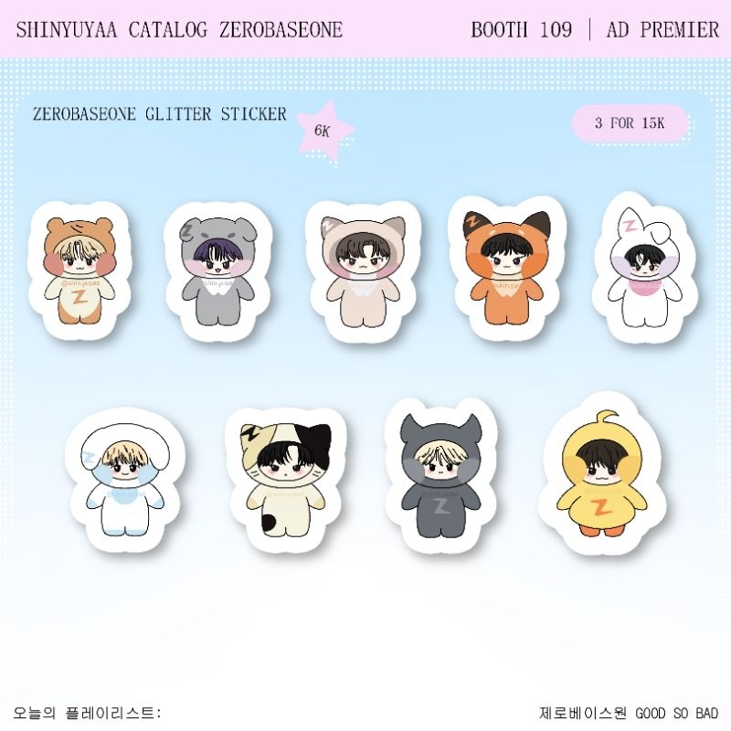 

(MIN BELI 2)[Ready Stock] ZEROBASEONE ZB1 GLITTER STICKERS