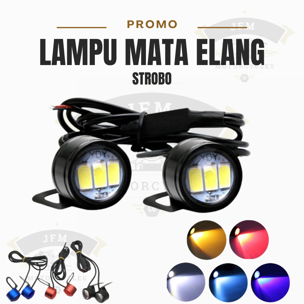 LAMPU MATA ELANG STROBO / LAMPU LED MODEL MATA ELANG STROBO DENGAN BREKET KEDIP 2PCS UNIVERSAL