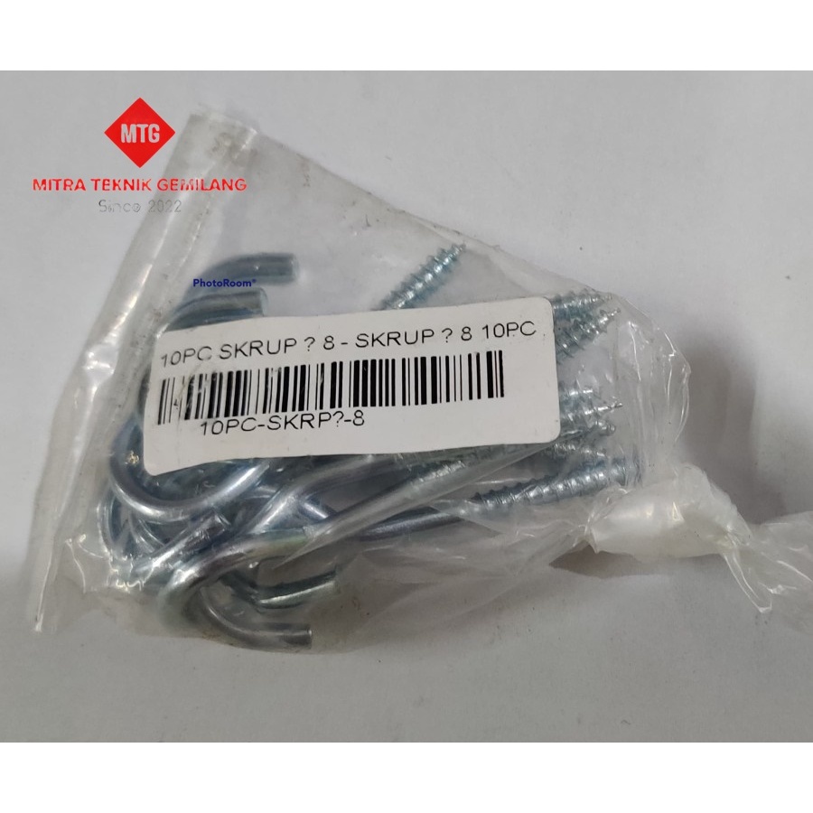 10PCS SKRUP SEKRUP GANTUNG SKRUP TANDA TANYA ? KAIT BESI SCREW HOOK