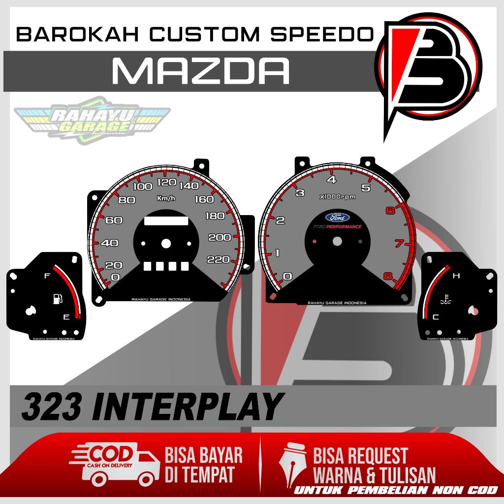 PAPAN SPEEDOMETER CUSTOM MAZDA 323 INTERPLAY