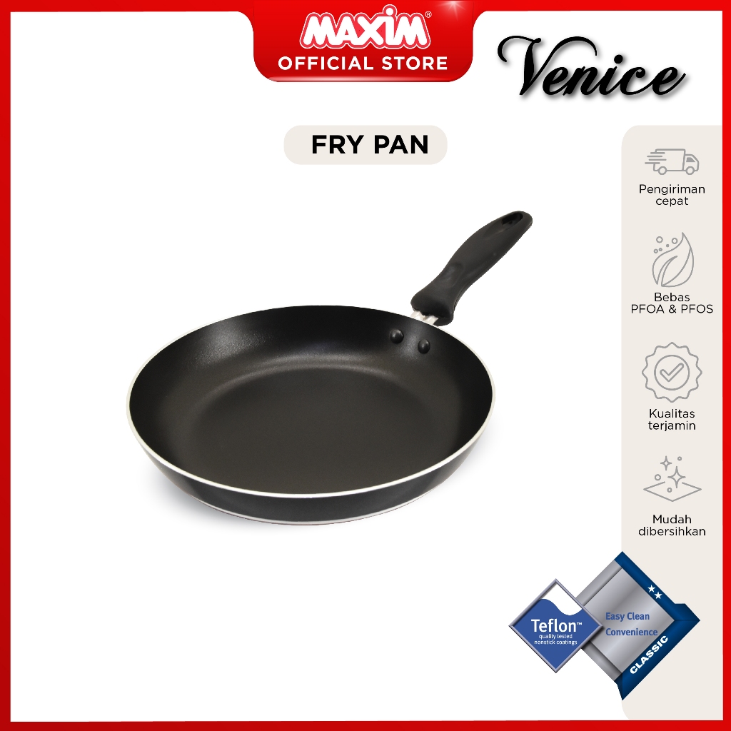 Maxim Venice Wajan Teflon Anti Lengket 22cm Frypan