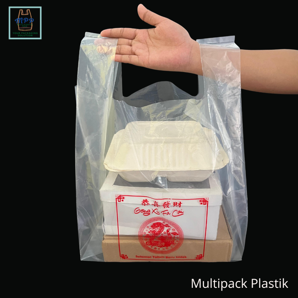 KANTONG PLASTIK/ KRESEK PE BENING SABLON 30 X 55 ISI 50 LEMBAR