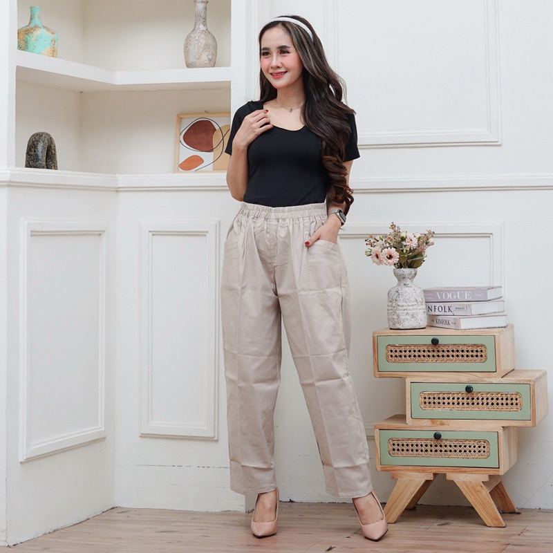Anya Pants Jumbo Celana 7/8 Korean Wanita Jumbo