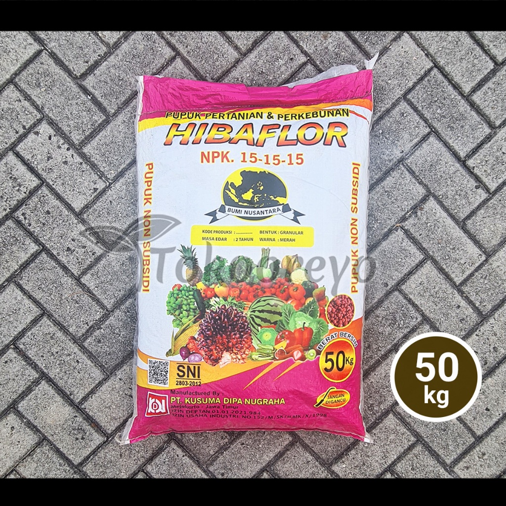 PUPUK HIBAFLOR NPK 15 15 15 BERAT 50 KG KP VIA GOSEND GRAB