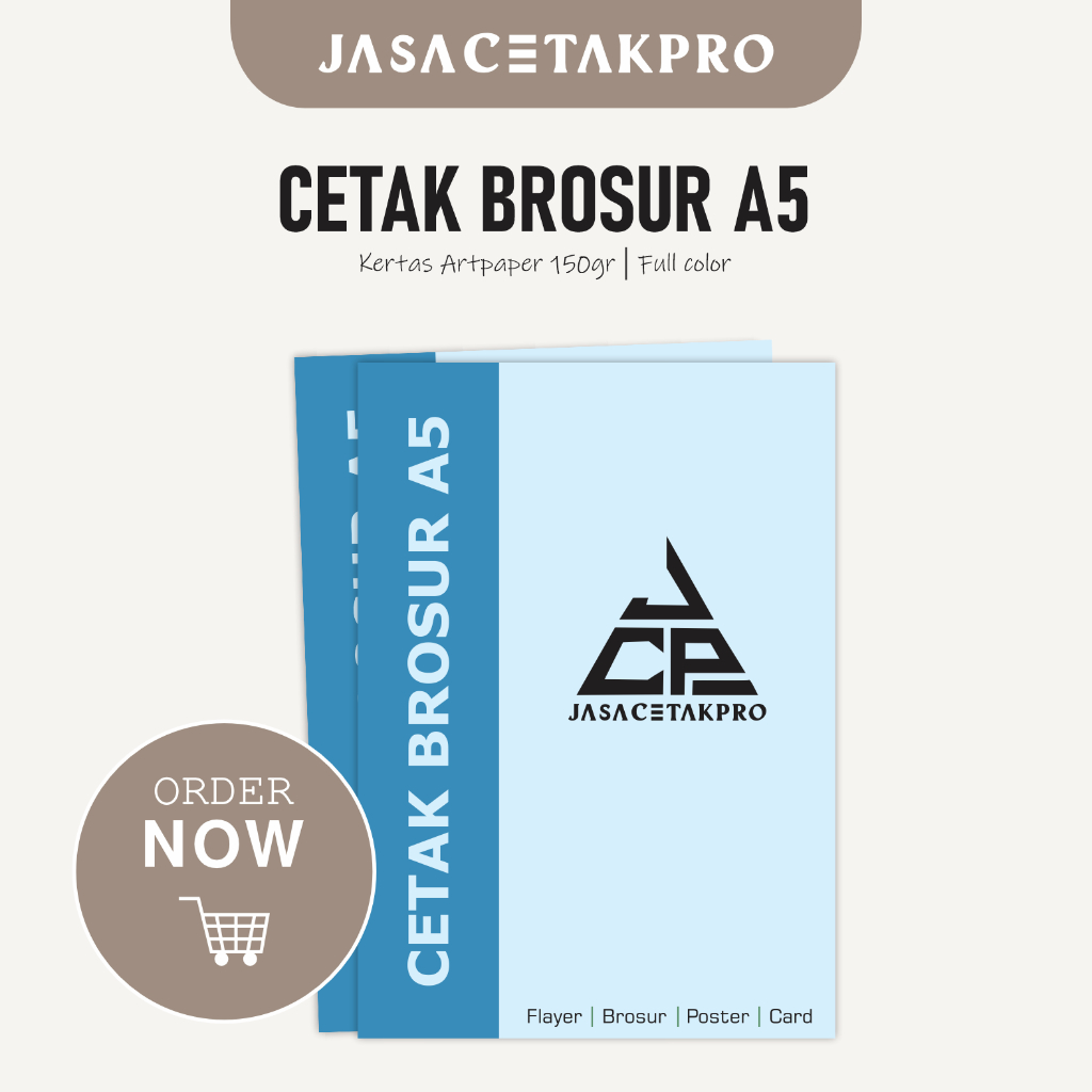 

Cetak Brosur Custom A5 Kertas Artpaper 120gr 500 Lembar Majalah Pamflet Murah Warna Full Color