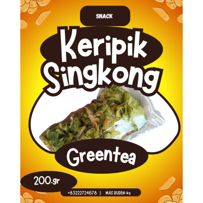 

(COD) keripik singkong rasa greentea full renyah dan gurih 200gr