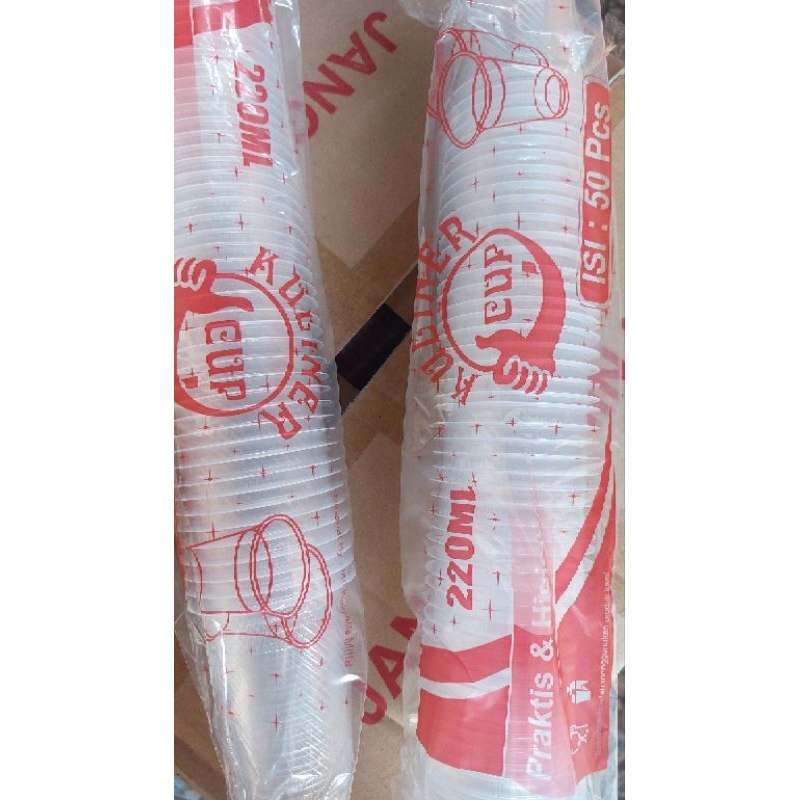 Gelas plastik 220ml ] gelas aqua cup plastik